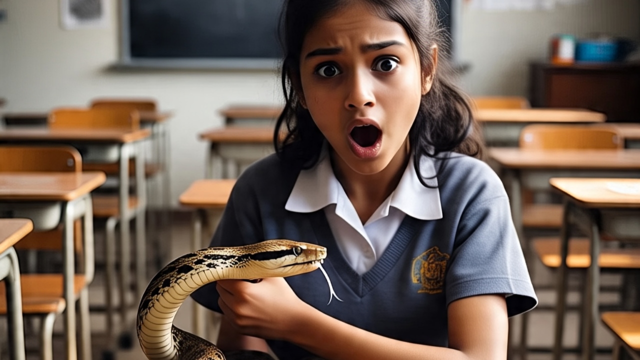 வகுப்பறைக்குள் நுழைந்த பாம்பு….!! அடுத்து நடந்த அதிர்ச்சி சம்பவம்…. பரபரப்பு….!!