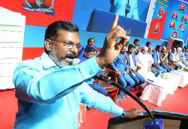 எங்கள பொறுத்தவரை 234 தொகுதிகளுக்கும் நாங்கள் தகுதியானவர்கள்… டீ, பன் கொடுத்து ஏமாற்ற கணக்கு போடாதீங்க… திருமாவளவன் அதிரடி பேச்சு..!!
