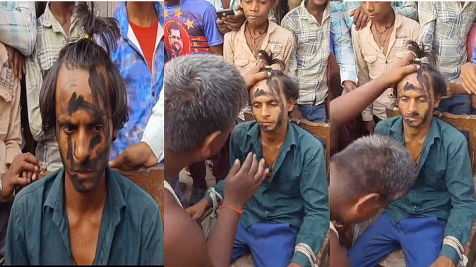 “திருமணமான பெண்ணை பார்க்க வந்த காதலன்…” குடுமி போட்டு முகத்தில் கரியை பூசிய மாமியார் குடும்பத்தினர்…. இணையத்தில் வைரலாகும் வீடியோ…!!