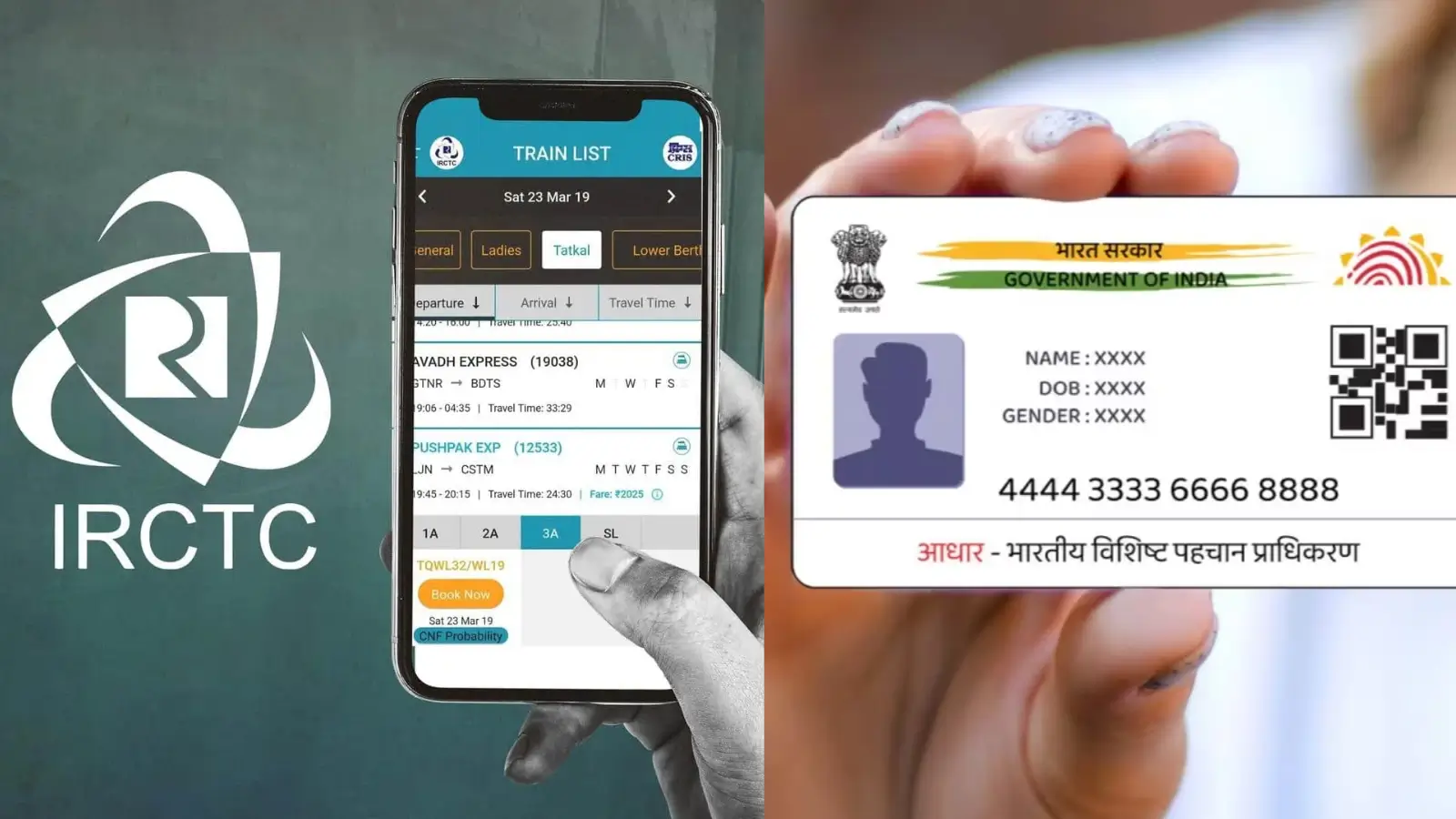 ஜூலை 1-ம் தேதி முதல் தட்கல் டிக்கெட் புக் செய்ய ஆதார் கட்டாயம்… ரயில்வே அமைச்சகத்தின் முக்கிய அறிவிப்பு….!!