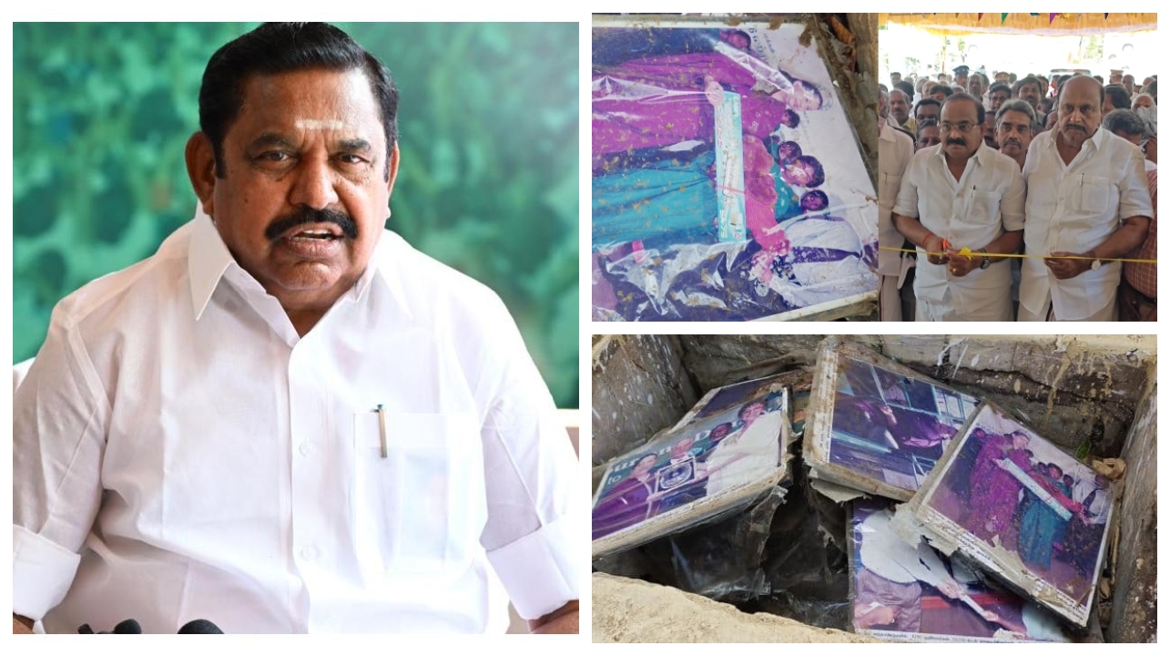 “திமுக அமைச்சர் நிகழ்ச்சியில் குப்பைக்கு போன ஜெயலலிதா படங்கள்”… இதய தெய்வம் அம்மாவை இப்படியா அவமானப்படுத்துவீங்க..? கொந்தளித்த அதிமுக… பரபரப்பு அறிக்கை..!!!!