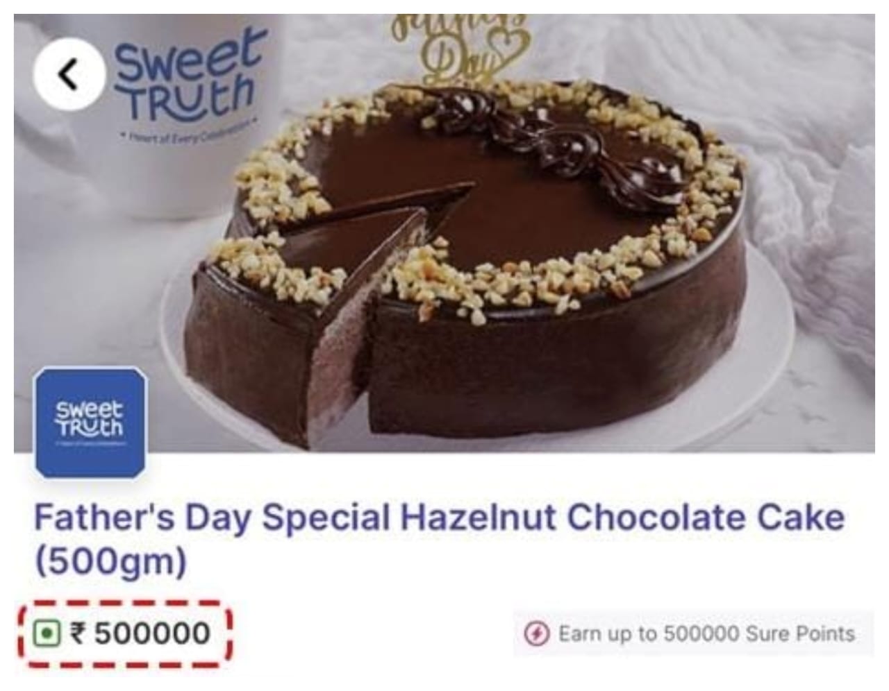என்னது.! ஆன்லைனில் ஒரு கேக்கின் விலை ரூ. 5,00,000 ஆ?…. அதிர்ச்சியில் வாடிக்கையாளர்கள்…!!!