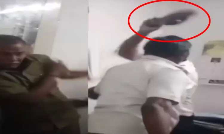 “அரசு பேருந்து ஓட்டுனரை செருப்பால் அடித்த உதவி மேலாளர்”… மதுரை பஸ் ஸ்டாண்டில் பரபரப்பு… வைரலாகும் அதிர்ச்சி வீடியோ…!!!!
