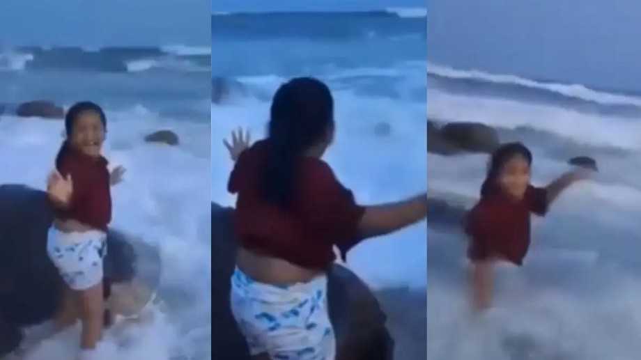 “ரீல்ஸ் மோகத்தால் குழந்தையின் உயிரையே பலி கொடுத்த தாய்”… கடல் அலையில் சிக்கி உயிரிழந்த சிறுமி… நெஞ்சை பதற வைக்கும் வீடியோ..!!!