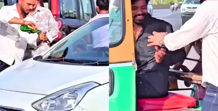 வெப்ப காலத்தில் சர்பத், ஜூஸ் வழங்குவது தான் வழக்கம்… ஆனா இங்க கொஞ்சம் வித்தியாசமா பீர் கொடுக்காங்க…. 7 இளைஞர்கள் அதிரடி கைது…!!!