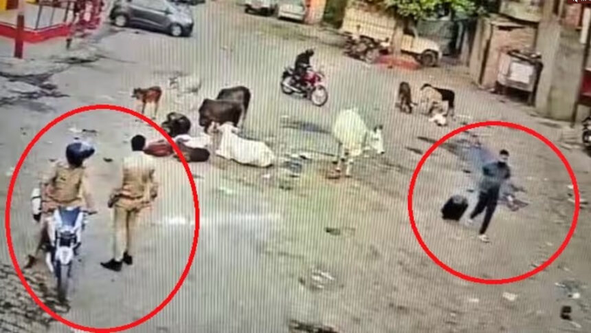 நீங்களே இப்படி செய்யலாமா..? “குற்றவாளிகளை தப்பிக்க விட்டு வேடிக்கை பார்த்த போலீஸ்காரர்கள்”… வீடியோ வெளியாகி பரபரப்பு…!!!