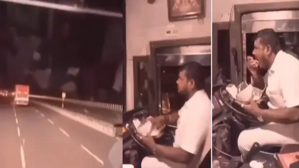 மதுரை To சென்னை… சாப்பிட்டுக் கொண்டே ஆம்னி பேருந்த இயக்கிய டிரைவர்… அதிர்ச்சியில் பயணிகள்…!!!
