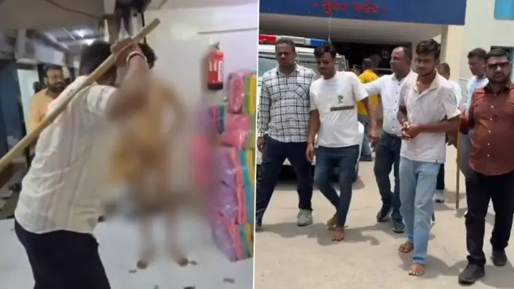 உச்சகட்ட கொடூரம்…!! “பட்டப்பகலில் நிர்வாணமாக்கி  2 தொழிலாளர்கள் மீது  தாக்குதல்”… மிருகத்தனமாக அடித்த வாலிபர்கள்… வைரலாகும் அதிர்ச்சி வீடியோ…!!!!