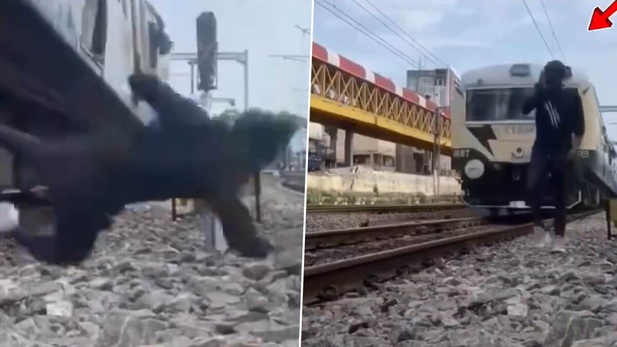 இது ஒன்னும் ரீல் அல்ல ரியல்… மனசுல ஹீரோன்னு நினைப்பு.. தண்டவாளத்தில் கெத்தாக நடந்து ரீல்ஸ் எடுத்த வாலிபர்… வேகமாக வந்து மோதிய ரயில்… வைரலாகும் அதிர்ச்சி வீடியோ..!! ..