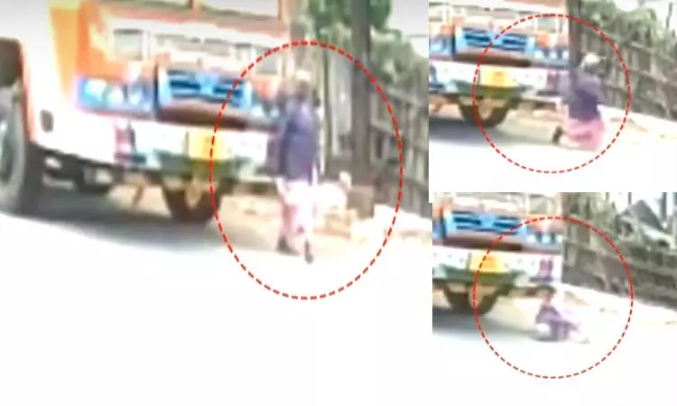சிமெண்ட் கலவை லாரி முன் சக்கரத்தில் சிக்கிய பெண்… துடிதுடித்து பறிபோன உயிர்… ஓட்டுனரின் அலட்சியத்தால் ஏற்பட்ட விபரீதம்…!!