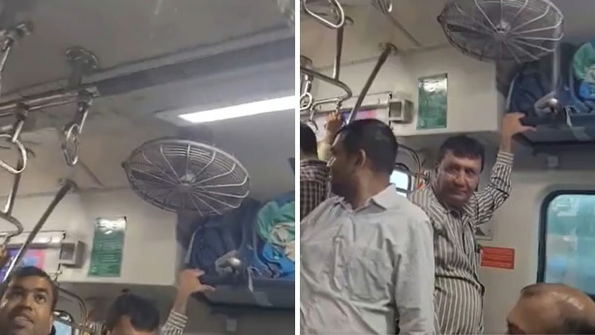 இதுக்குத்தான் நாங்க இவ்வளவு பணம் கொடுக்கிறோமா?… தொடர்ந்து பெய்து வரும் கனமழையால் ஏசி ரயில் பெட்டியில் கசியும் மழைநீர்… வைரலாகும் வீடியோ…!!!