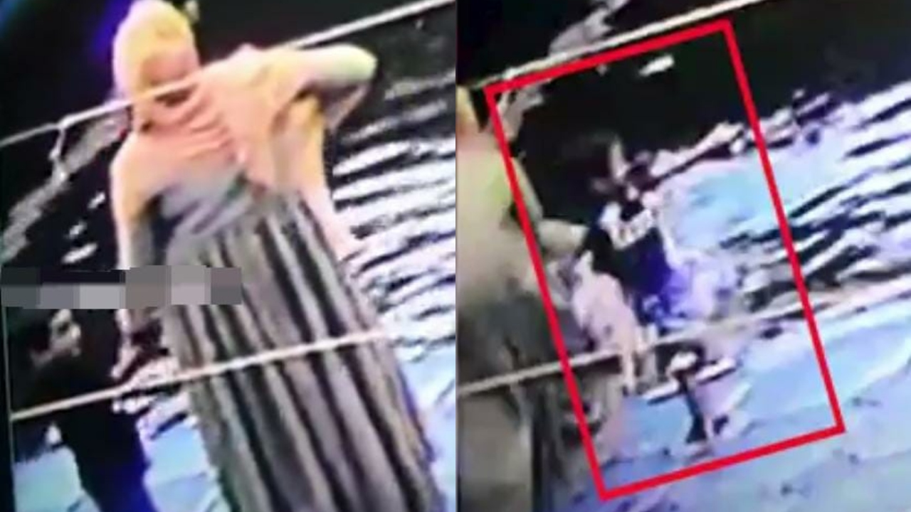 தாயின் கையை உதறிவிட்டு தண்ணீரில் குதித்த சிறுவன்…. மகனை பார்த்து தடுமாறிய இளம்பெண்…. அடுத்து என்னாச்சு தெரியுமா….? வைரலாகும் வீடியோ….!!