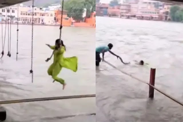 இதெல்லாம் தேவையா..? உயிரே போயிருக்கும்… ரீல்ஸ் மோகத்தால் சாவின் விளிம்புக்கே சென்ற பெண்… கடவுள் போல வந்த வாலிபர்… பதற வைக்கும் வீடியோ…!!!