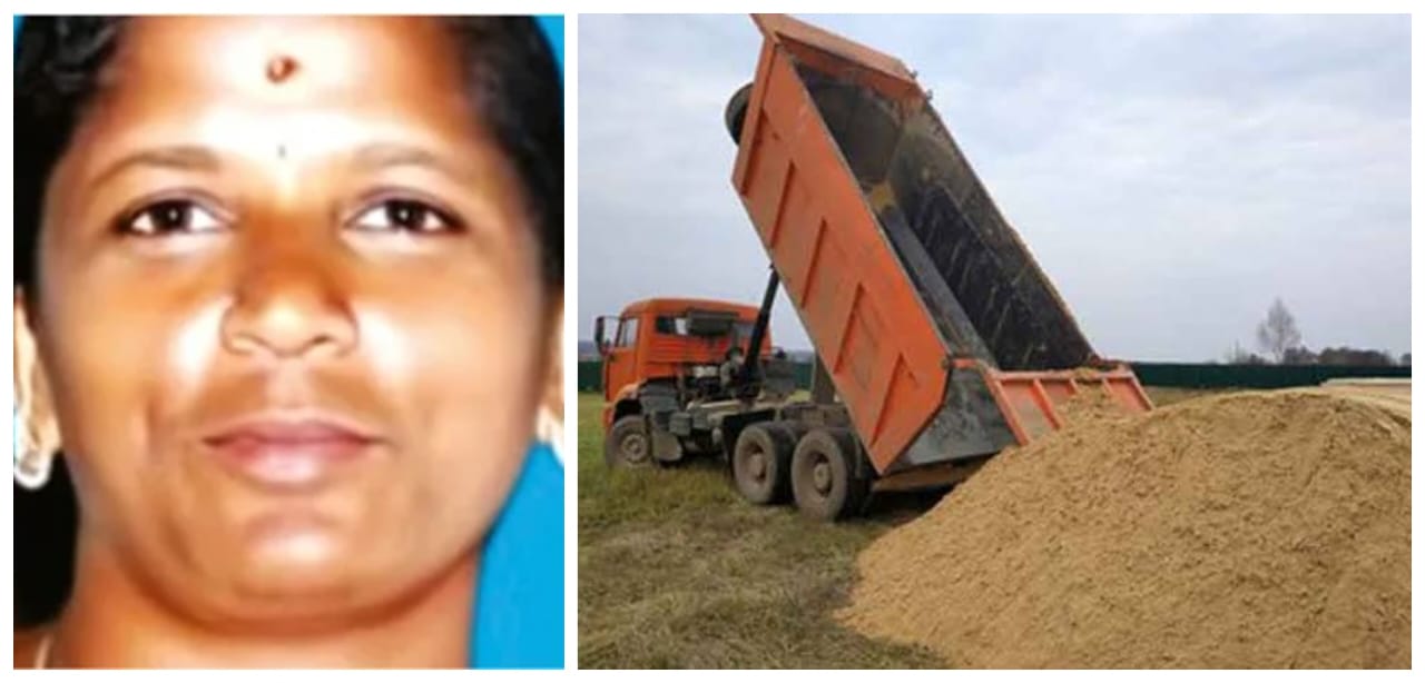 அடக்கடவுளே… இப்படியா சாவு வரணும்?… மணல் லாரியை ஓட்டிய கணவர் கண் முன்னே துடிதுடித்து பலியான மனைவி… ஒரு சிறிய தவறால் நடந்த கொடூரம்…!!