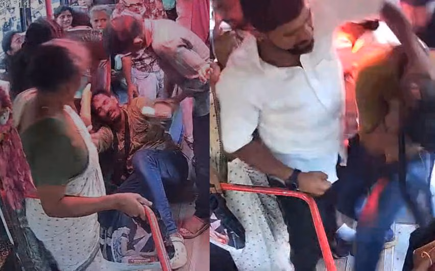 அதிர்ச்சி வீடியோ..!! “ஓடும் பேருந்தில் நடத்துனரை கொடூரமாக தாக்கிய 4 பேர்” பரபரப்பு சம்பவம்..!!
