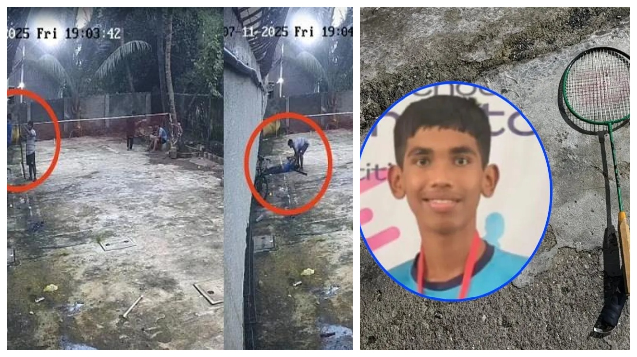 பேட்மிண்டன் விளையாடிய சிறுவன்..! “ஏசி வயரை தொட்டதும் தூக்கி வீசப்பட்டு நொடியில் பலியான சோகம்”… சிசிடிவி வீடியோ வெளியாகி பரபரப்பு..!!!