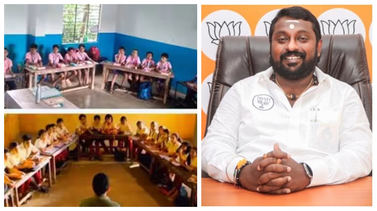 “தமிழக பள்ளிகளில் ப வடிவ இருக்கைகள்”.. சினிமா பார்த்து மாணவர்களின் நலனை சீரழிப்பதா..? கொந்தளித்த பாஜக… பரபரப்பு அறிக்கை..!!!!