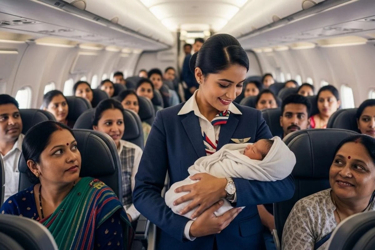 நடுவானில் பறந்த விமானம்…! பிரசவ வலியில் துடித்த நிறைமாத கர்ப்பிணி… பிறந்தது அழகிய ஆண் குழந்தை… நெகிழ்ச்சி சம்பவம்…!!!