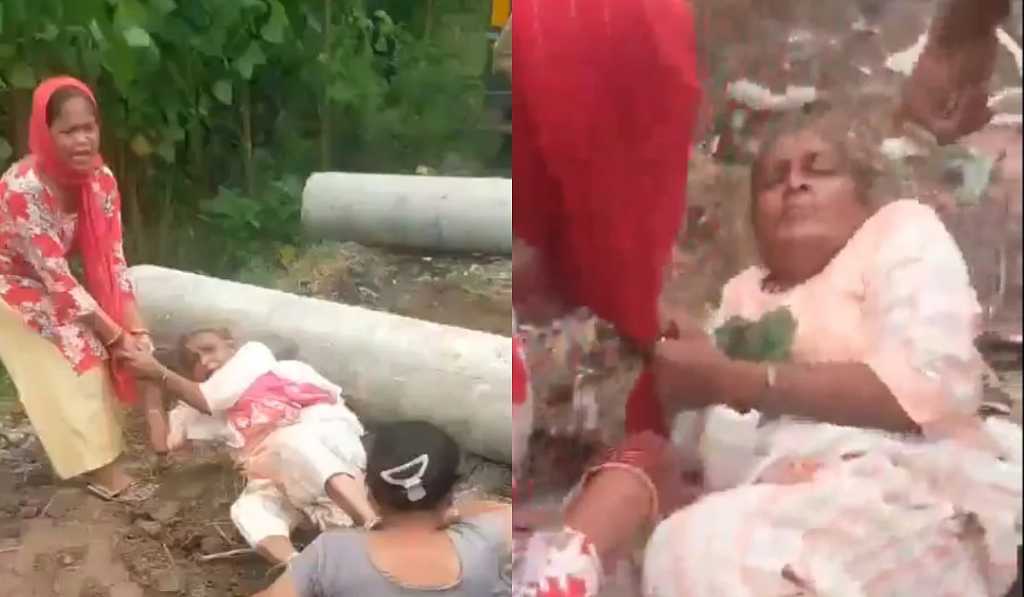 அரக்கியாக மாறிய 2 பெண்கள்…! “வயதான மூதாட்டியின் காலை பிடித்து இழுத்து குப்பையில் வீசி”… ஈவு இரக்கமே இல்லாத கொடூர தாக்குதல்.. நெஞ்சை பதற வைக்கும் வீடியோ…!!!