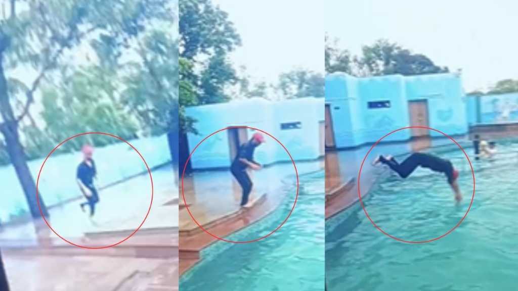 இப்படியா சாவு வரணும்..! “நண்பர்களுடன் ஜாலியாக சுற்றுலா சென்ற வாலிபர்”… நீச்சல் குளத்தில் பிணமாக மிதந்த அதிர்ச்சி… வைரலாகும் வீடியோ..!!!!