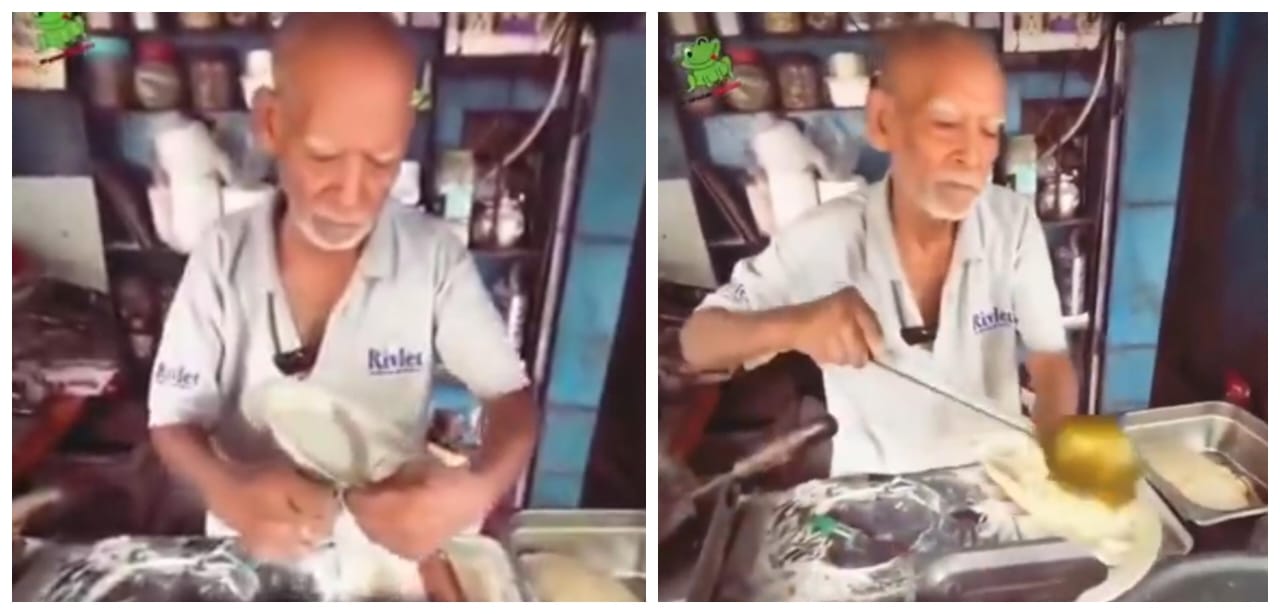 ஐயா..! எனக்கு “Half Plate” சாப்பாடு போதும்… உடனே முதியவர் என்ன செய்தார் தெரியுமா?… எப்படி  இப்படியெல்லாம் யோசிக்கிறாங்க… வைரலாகும் நகைச்சுவை வீடியோ…!!!