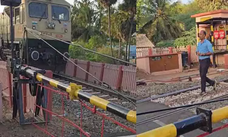 ரியல் ஹீரோ…மூடாத ரயில்வே கேட்… ஓட்டுனரின் சாமர்த்தியமான செயல்…பெரும் விபத்து தவிர்ப்பு… அதிசய சம்பவம்…!!