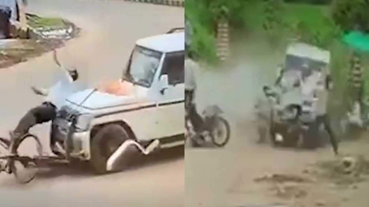 அதிவேகமாக வந்த பொலேரோ கார்…! “நடுரோட்டில் அலறியடித்து ஓடிய மக்கள்….” போதையில் பலர் மீது மோதிய டிரைவர்…. பதற வைக்கும் வீடியோ…!
