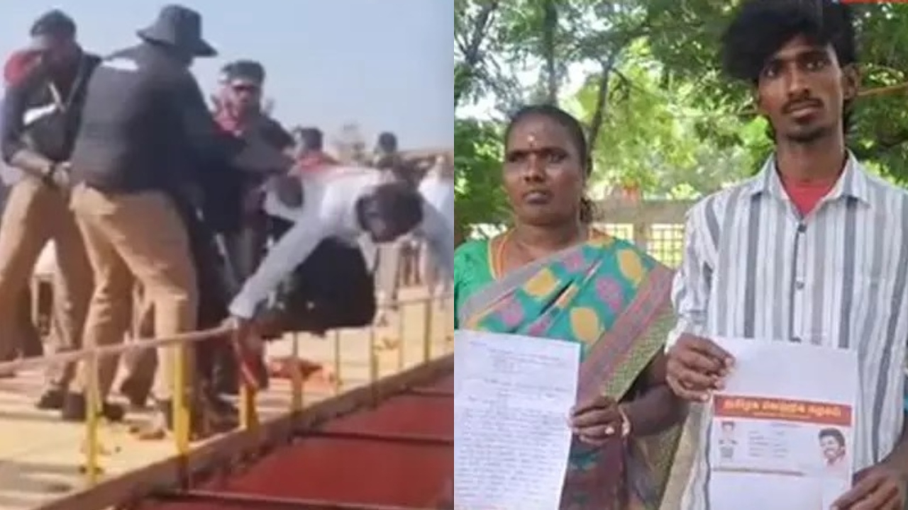 தவெக மதுரை மாநாடு…! குண்டுக்கட்டாக தூக்கி வீசப்பட்ட வாலிபர்…. விஜய் பவுன்சர்கள் மீது பரபரப்பு புகார்…!!