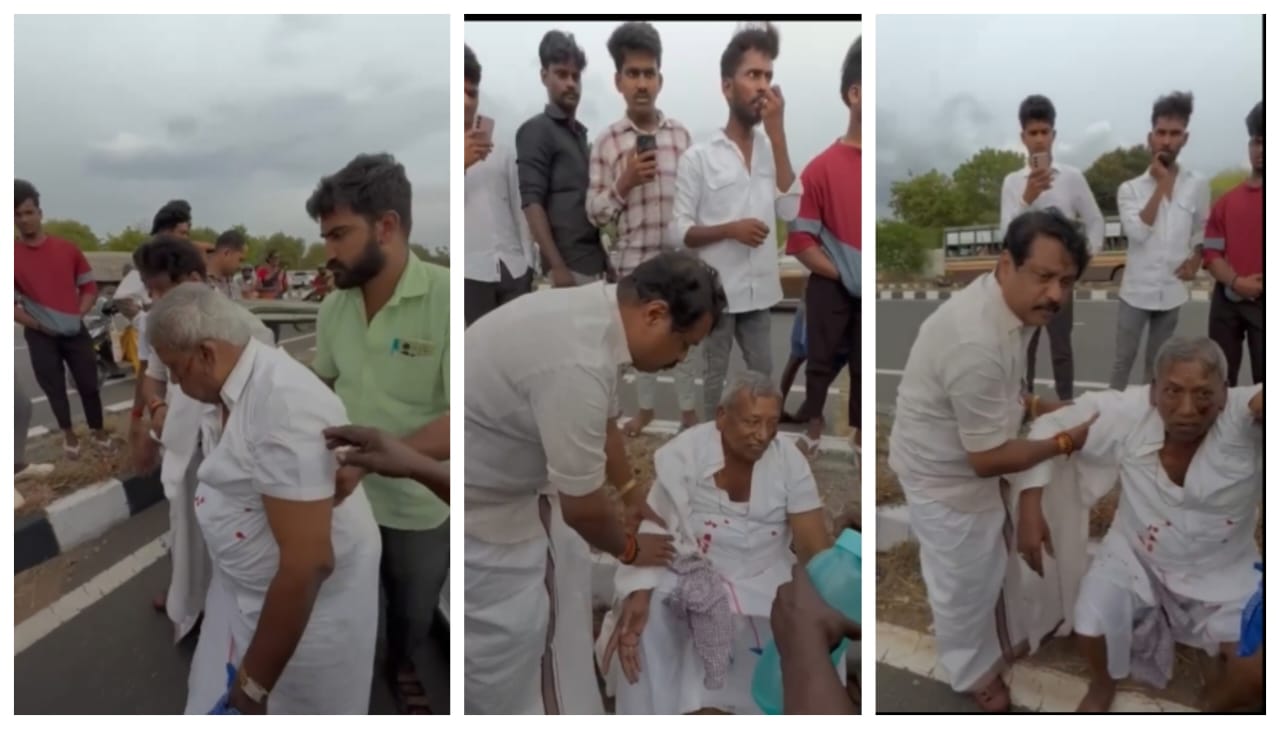 “நடு ரோட்டில் நடந்த பயங்கரம்”… ரத்த வெள்ளத்தில் துடிதுடித்த முதியவர்…  பதறிய நயினார் நாகேந்திரன்… யோசிக்காமல் ஓடோடி சென்று உதவி… வைரலாகும் வீடியோ…!!!