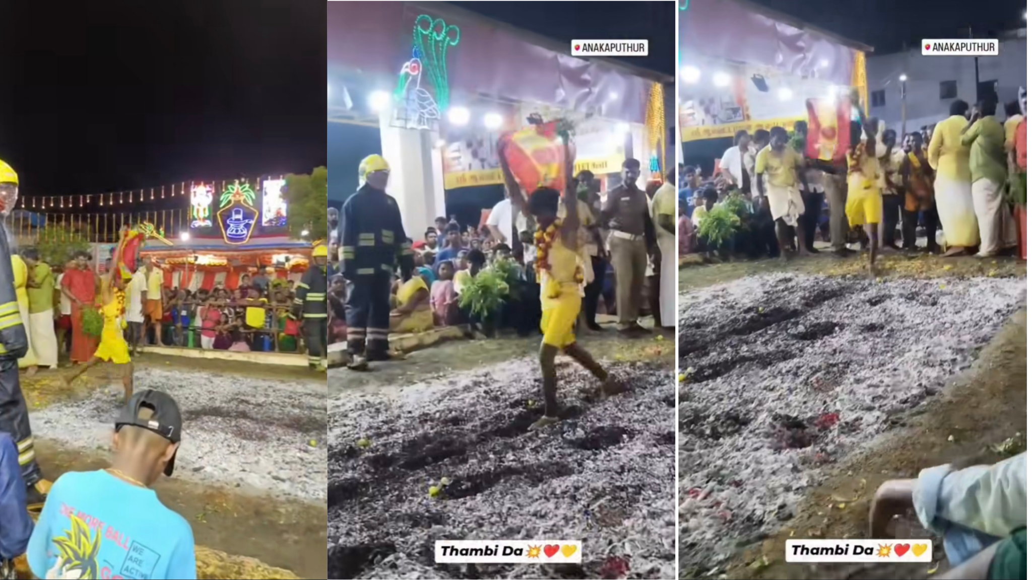 சடங்கோ… சம்பரதாயாமோ…. எங்க அண்ணன் கொடி இருக்கும்… TVK கொடியுடன் தீக்குழியில் இறங்கிய பக்தர்… வைரலாகும் வீடியோ..!!