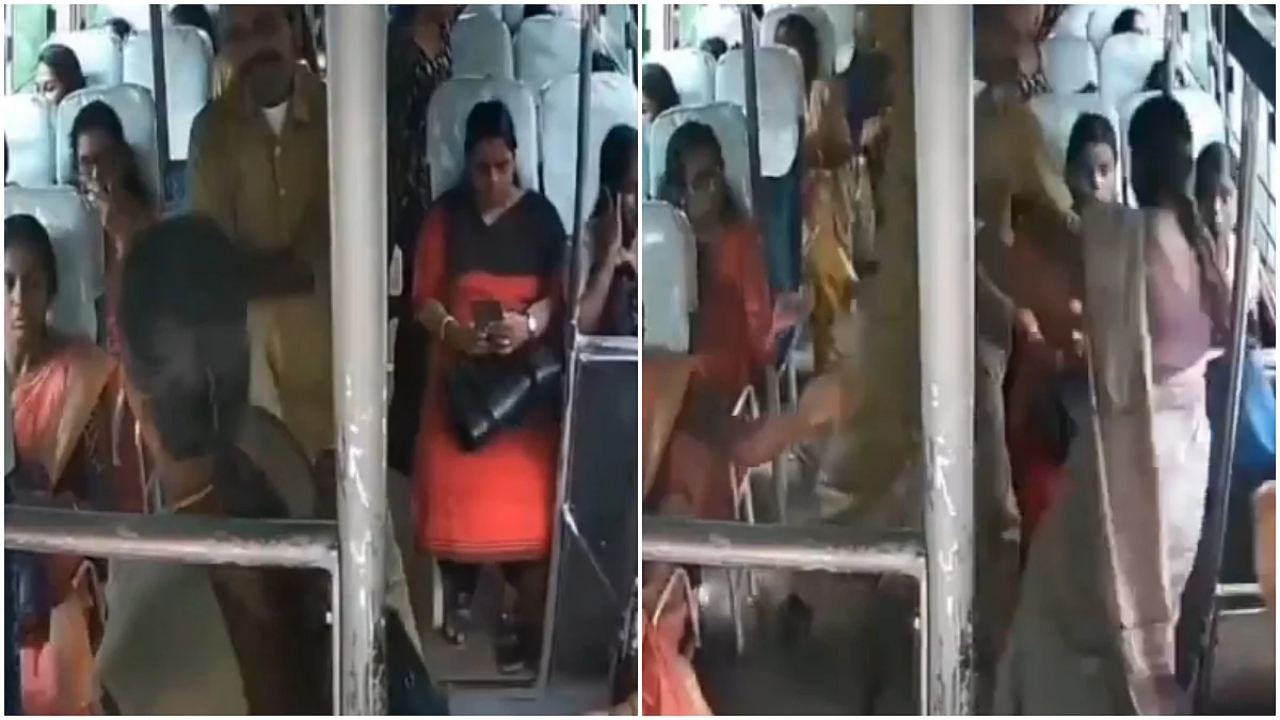 “பேருந்தில் ஏறிய மூதாட்டி”… நின்றபடி இருக்கைக்கு சென்ற போது…. கண்ணிமைக்கும் நொடியில் நடந்த பயங்கரம்… ரத்த வெள்ள துடிதுடித்து பலி.. பகீர் வீடியோ..!!
