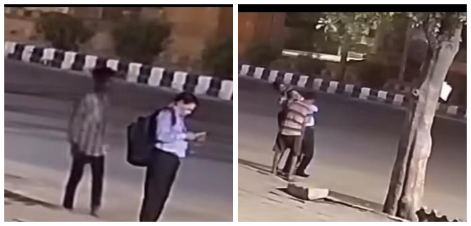 இரவு நேரத்தில் அதுவும் நடுரோட்டில் நடந்த திருட்டு… போனை  பார்த்துக் கொண்டிருந்த நபர்… திடீரென வந்து கழுத்தை நெரித்து… வண்டியில் காத்திருந்த வாலிபர்கள்… வைரலாகும் அதிர்ச்சி வீடியோ…!!!