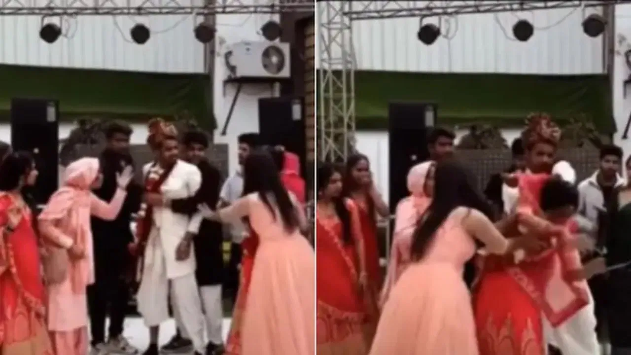 வேண்டாம்… ரொம்ப கூச்சமா இருக்குது..! விட்டுடு… மணமகனை கட்டாயப்படுத்திய பெண்.. ஆத்திரத்தில் விபரீத டான்ஸ்.. மணமகளை புரட்டி எடுத்து… வைரலாகும் அதிர்ச்சி வீடியோ..!!!