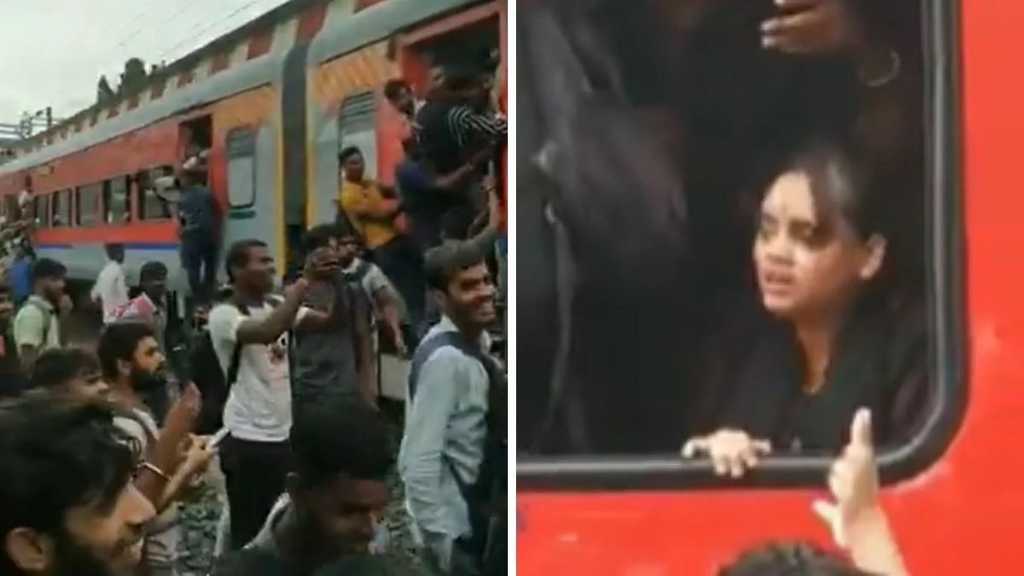 மனசாட்சியே இல்லையா?… ரயிலுக்குள் மூச்சு விட முடியாமல் தவித்த பெண்… உதவி செய்யாமல் வேடிக்கை பார்த்த மக்கள்… வைரலாகும் அதிர்ச்சி வீடியோ…!!!