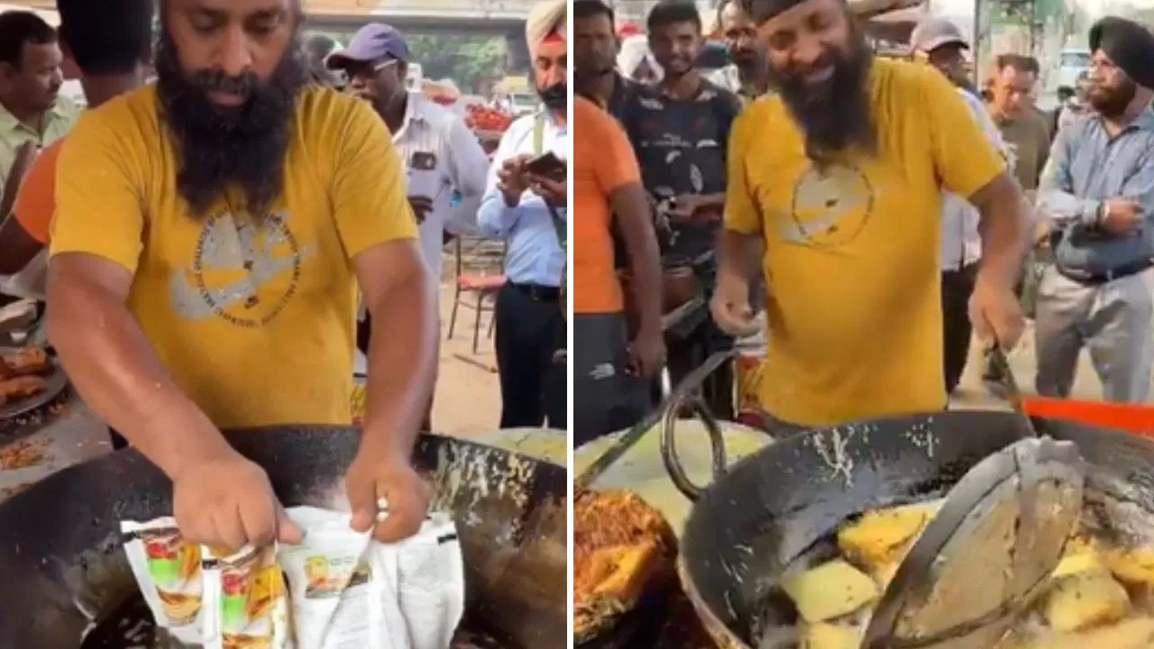 “பொழப்பு போச்சு”… பாக்கெட்டோடு எண்ணெய்களை சட்டியில் பொரித்து எடுத்த நபர்… ரீல்ஸ் மோகத்தால் பறிபோன வாழ்க்கை…? அதிர்ச்சி வீடியோ..!!