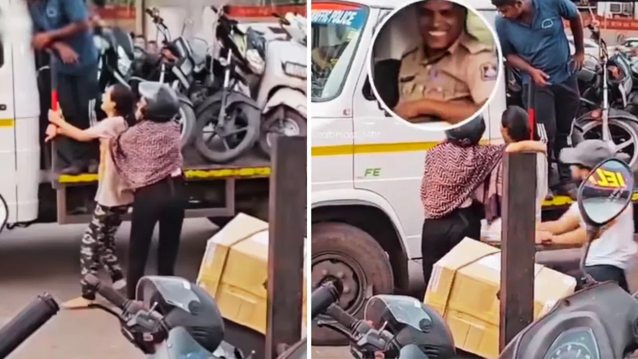 “என் ஸ்கூட்டி வேணும்…” போலீசையே சிரிக்க வச்சுட்டியேம்மா….!  ரோட்டில் குழந்தை போல அழுது அடம் பிடித்த பெண்…. வைரலாகும் வீடியோ…!!