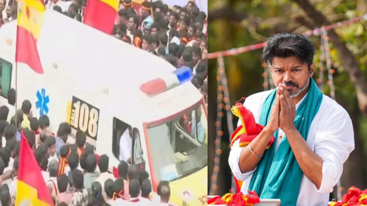 “திடீரென” விஜய் பரப்புரை கூட்டத்தில் புகுந்த ஆம்புலன்ஸ்…  தவெக தொண்டர்கள் செய்த காரியம்.. சற்று நேரத்தில் பரபரப்பு..!!!