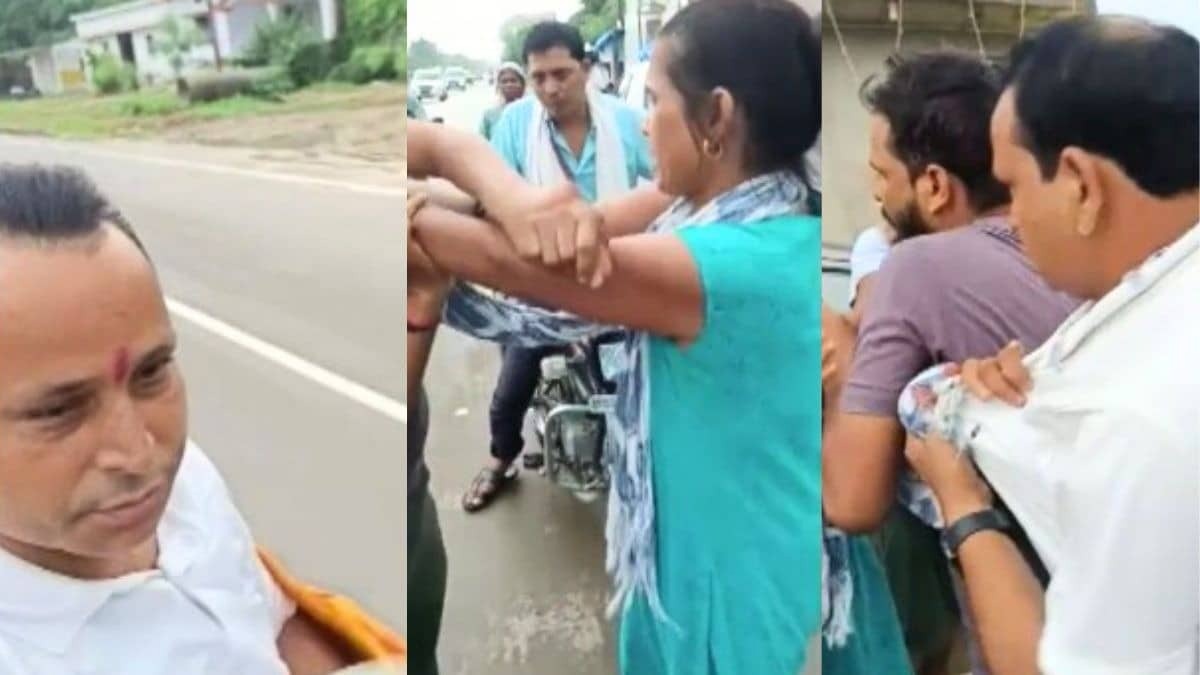 “நடுரோட்டில் நடந்த சேசிங்”… பைக்கில் மின்னல் வேகத்தில் சென்று வாலிபரை விரட்டிப் பிடித்து வெளுத்தெடுத்த பெண்… ஏன் தெரியுமா..? வைரலாகும் வீடியோ..!!!