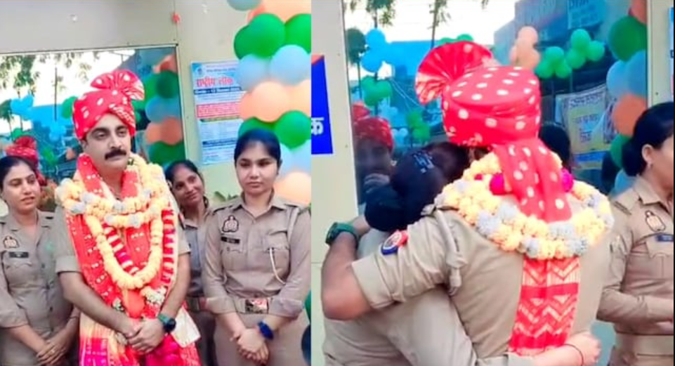 “பிரியாவிடை”… தயவு செஞ்சு போகாதீங்க..! “இன்ஸ்பெக்டரை கட்டிப்பிடித்து கதறி அழுத பெண் போலீஸ்”… ஏன் தெரியுமா..? வைரலாகும் வீடியோ…!!!