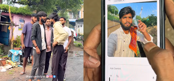 டேய்..! என்னோட பேண்டையா கழட்டுற…! இருடா என்ன பண்ற பாரு… Gemin AI மூலம் வீட்டில் தர்ம அடி வாங்கிய வாலிபர்… பக்காவா எடிட் பண்ணி கொடுக்குதுப்பா… அதிர்ச்சி வீடியோ…!!!!