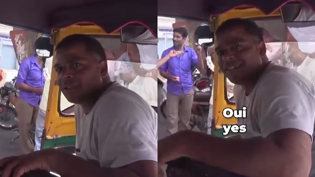 “என்ன அழகா பேசுறாரு..!”… வெளிநாட்டு சுற்றுலா பயணியிடம் பிரெஞ்சில் பேசி அசத்திய இந்திய ஆட்டோ டிரைவர்… அசந்து போன வெளிநாட்டவர்கள்…வைரலாகும் ஆச்சரியமான வீடியோ…!!!