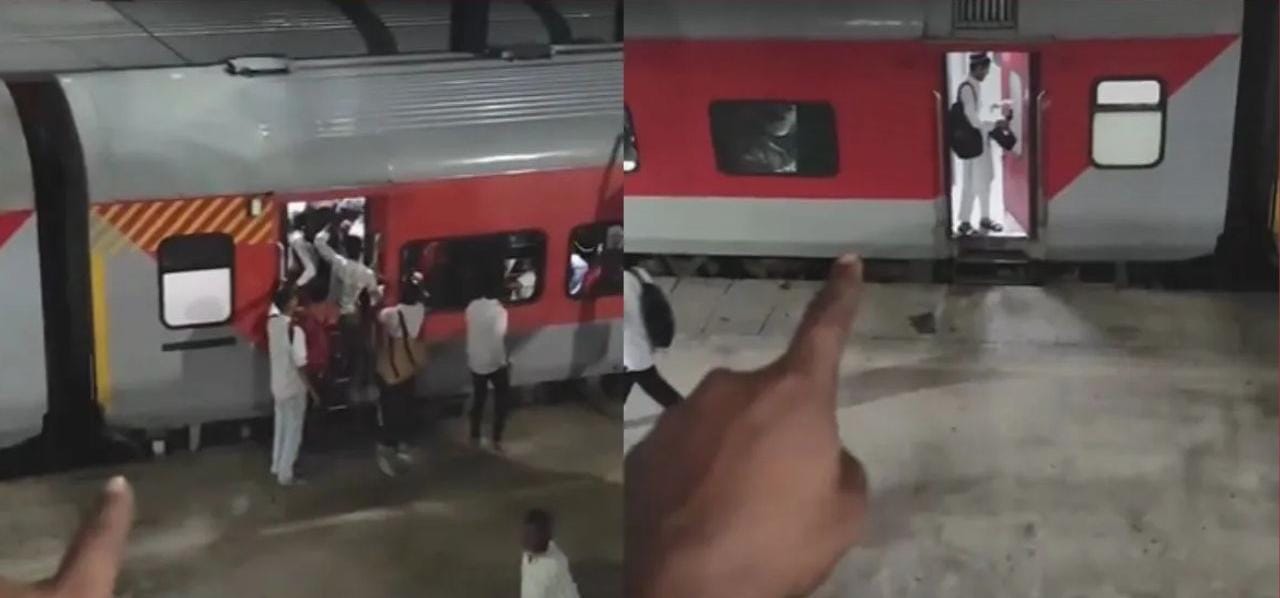 ரயிலின் AC பெட்டியோ அமைதியாகவும், சுத்தமாகவும் இருக்கு… ஆனால் ஜென்ரலில் நிக்க கூட வழியில்லை… ஒரே வீடியோவில் வாழ்க்கையின் உண்மையை சொன்ன நபர்… வைரலாகும் வீடியோ…!!!