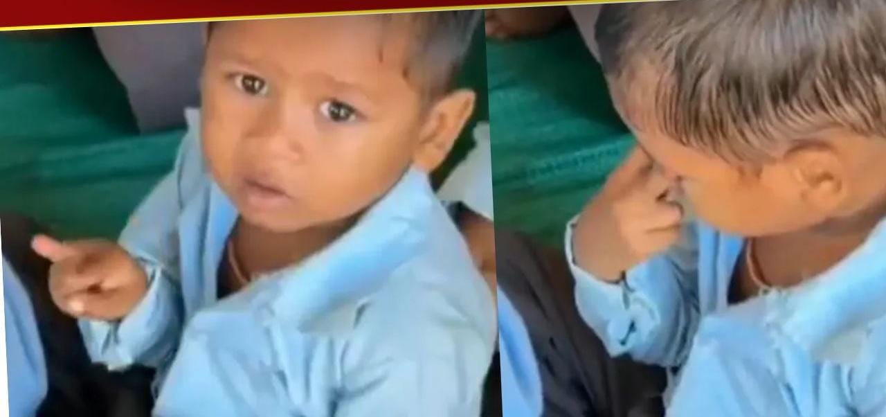 பாவம் பிள்ளைக்கு ஒண்ணுமே தெரியல… ஜெபத்தின் போது கண்ணை திறந்திருந்த சிறுவன்… மூட சொல்லி சைகை காட்டிய ஆசிரியை… அதுக்கு அந்த குழந்தை?… வைரலாகும் க்யூட் வீடியோ…!!!