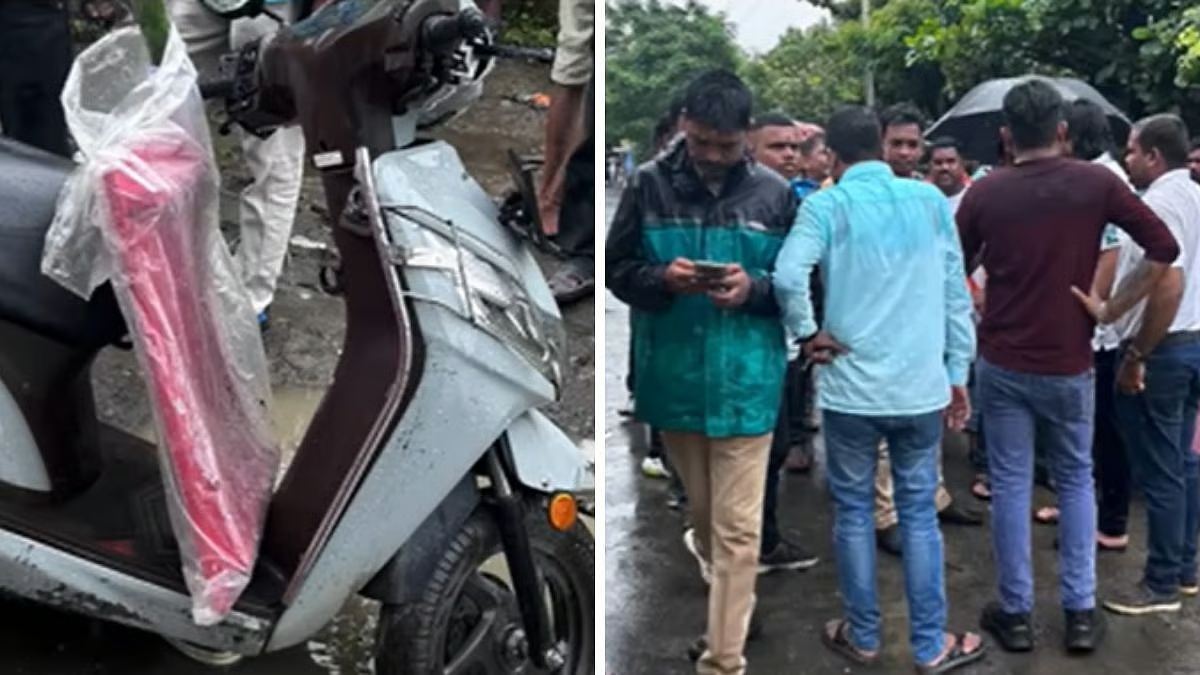 குண்டும், குழியுமான பாதையில் ஸ்கூட்டரில் விழுந்த 55 வயது நபர்… பின்னிருந்து வந்த டேங்கர் லாரி மோதி கொடூர விபத்து… பரபரப்பு சம்பவம்..!!!
