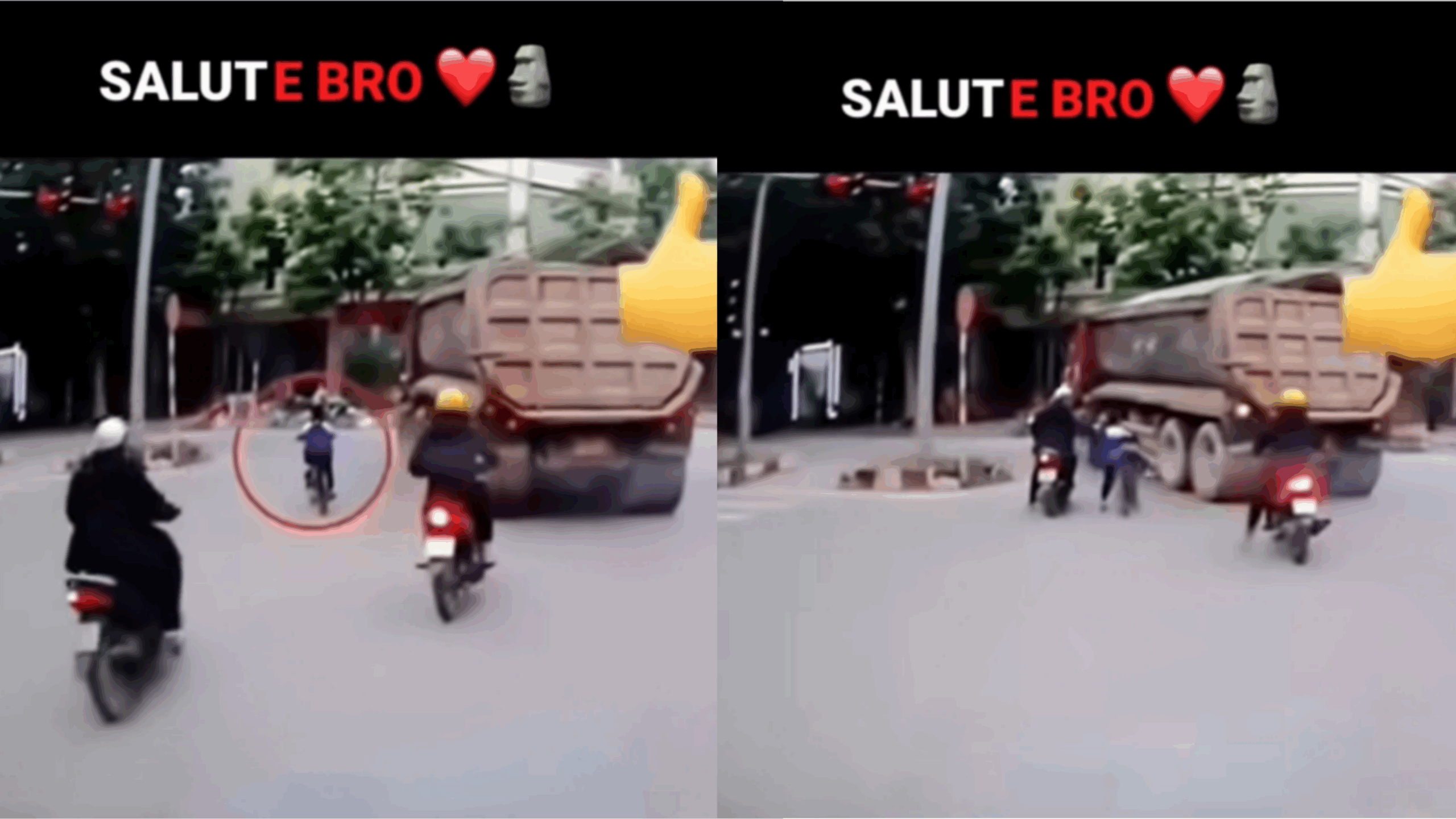 “சைக்கிளில் ஸ்கூலுக்கு போன மாணவன்”… லாரியின் அடியில் சிக்க போன சம்பவம்… சட்டென பைக்கில் வந்து உயிரைக் காத்த நபர்… வீடியோ வைரல்…!!!!