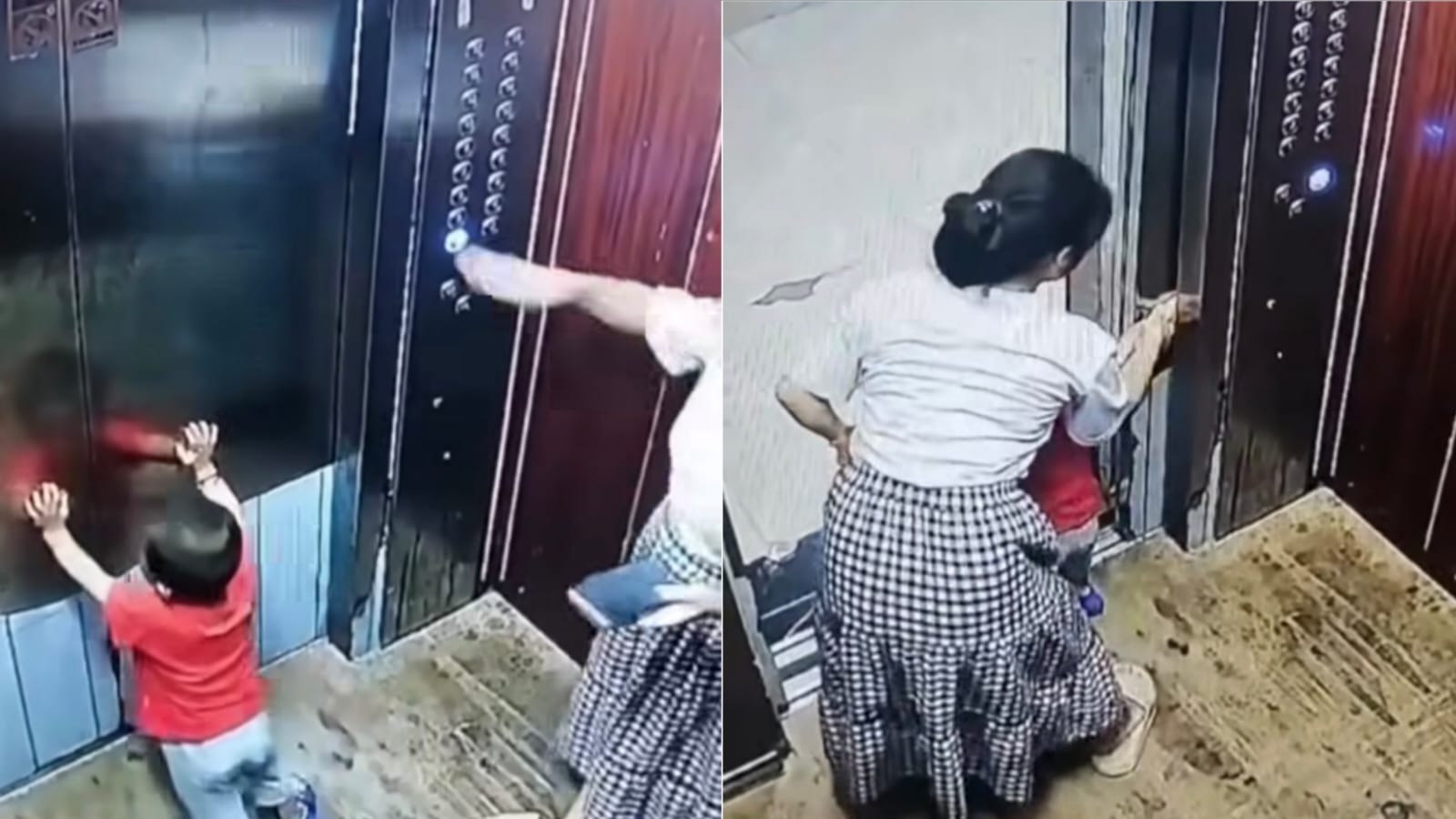 லிப்டுக்குள் போன் பார்த்துக் கொண்டிருந்த தாய்..! கதவில் விளையாடிய குழந்தை… திறந்ததும் நடந்த பயங்கரம்… பதற வைக்கும் காணொளி..!!