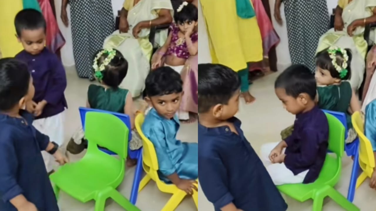 போட்டியா…? நட்பா…? வயசு தான் சிறுசு… மனசு பெருசு… சுட்டி குழந்தையின் வைரல் வீடியோ…!!