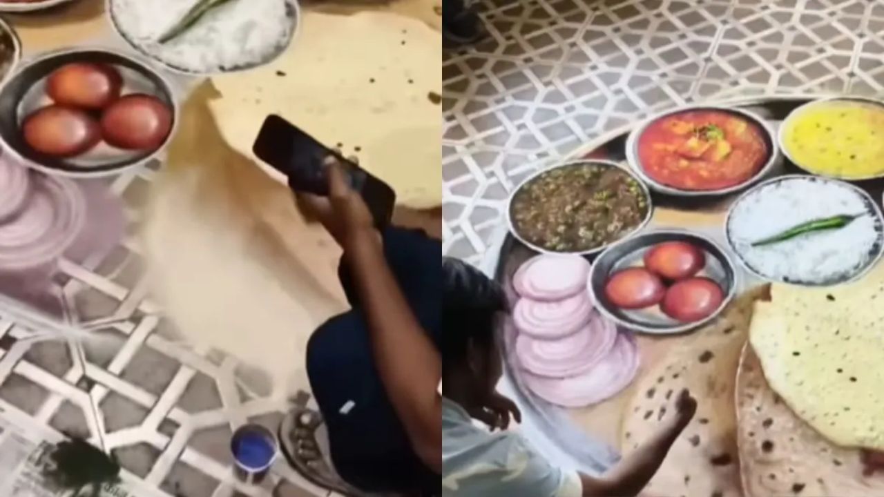 இத பார்த்ததும் பசியே வந்துருச்சு… உணவா?.. ஓவியமா?.. நெட்டிசன்களை குழப்பத்தில் ஆழ்த்திய ஓவியம்… வைரலாகும் வீடியோ…!!!