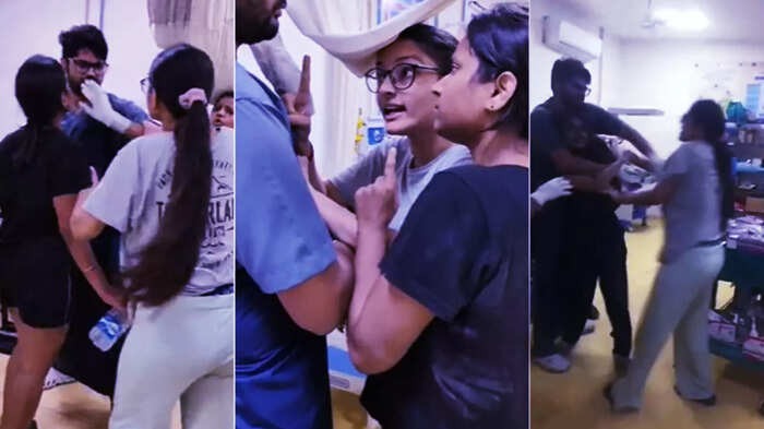 பிரசவ அறையில் வெடித்த சண்டை…! “நோயாளி கண்முன்னே டாக்டருடன் அடிதடியில் ஈடுபட்ட பயிற்சி மருத்துவர்கள்”… ஆடையை கிழித்து அட்டூழியம்… வீடியோ வெளியாகி பரபரப்பு..!!!