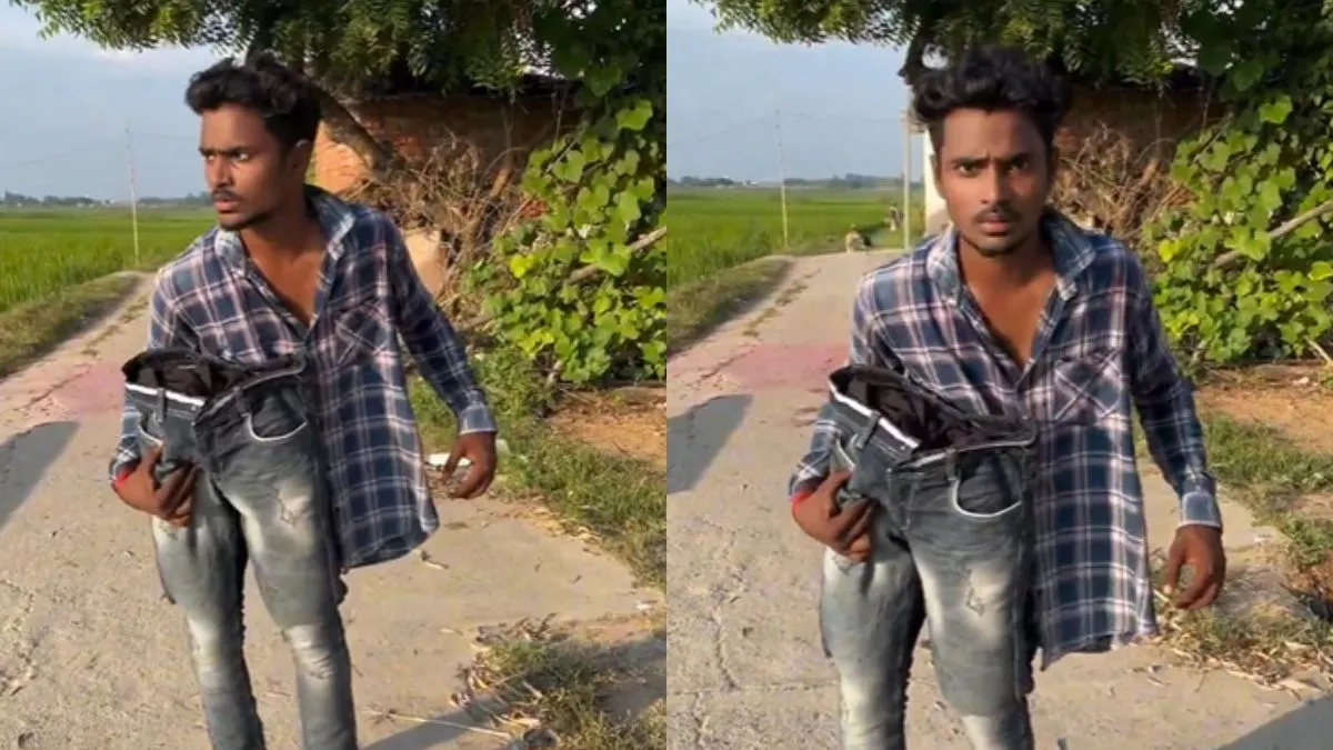 AI-யை மிஞ்சிய இளைஞர்…. உடம்பு ரெண்டு பாகமா நடந்து வராரு…. வைரலாகும் வீடியோ….!!